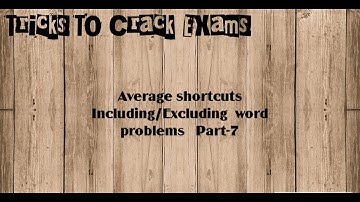 #TricksToCrackExams Average |Including/Excluding|Part-7