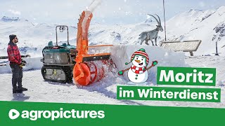 Pfanzelt Moritz Fr 75 im Winterdienst  mit Kahlbacher Schneefräse am Großglockner