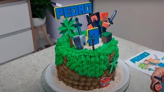 Bolo Minecraft Recheio de - Mahei'Cakes e decorações