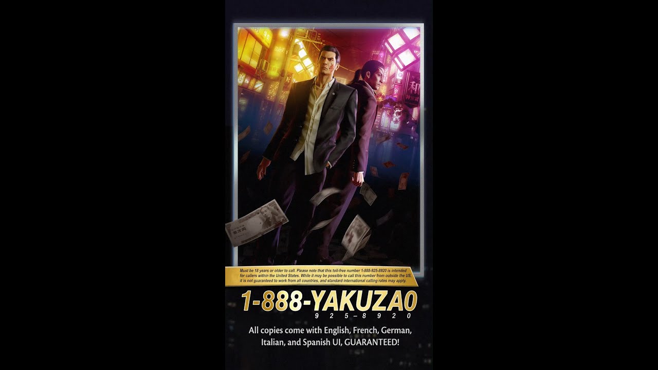📞Dial 1-888-YAKUZA0