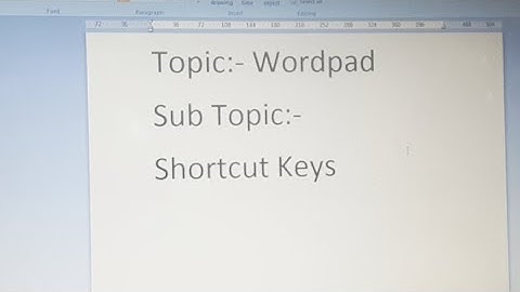Wordpad Shortcut Keys Practical