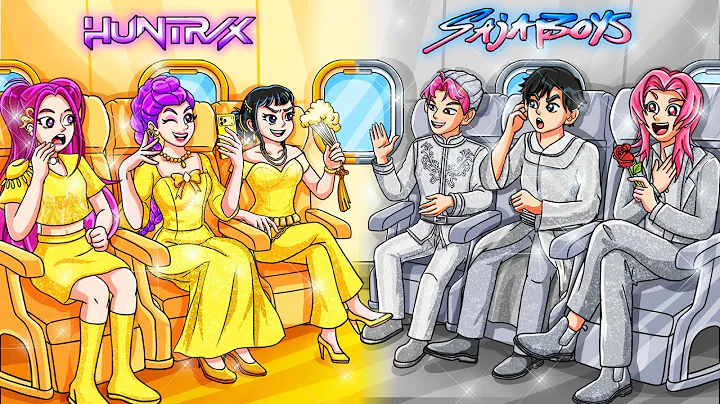 K-Pop Demon Hunters in Golden and Silver Airplane! | KPop Demon Hunters Animation