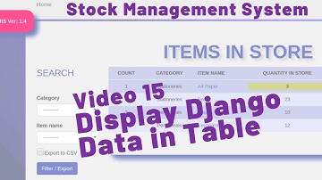 15 STOCK MANAGEMENT SYSTEM - HOW TO DISPLAY DATA IN HTML TABLE IN DJANGO