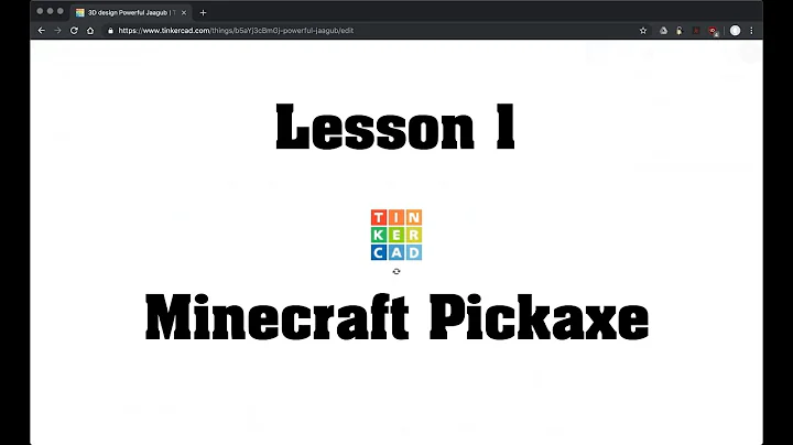 Lesson 1:   Minecraft Pickaxe