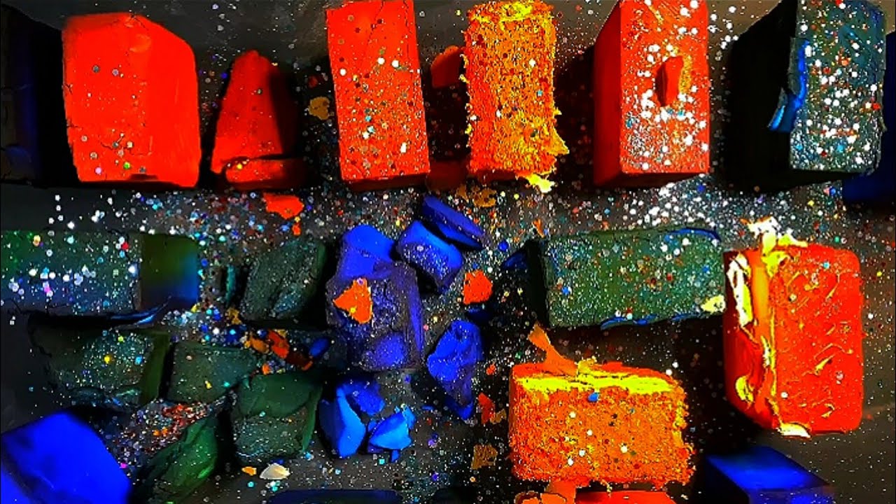 Crispy Dusty Dyed Gym Chalk Crush Compilation ASMR | Oddly Satisfying ...