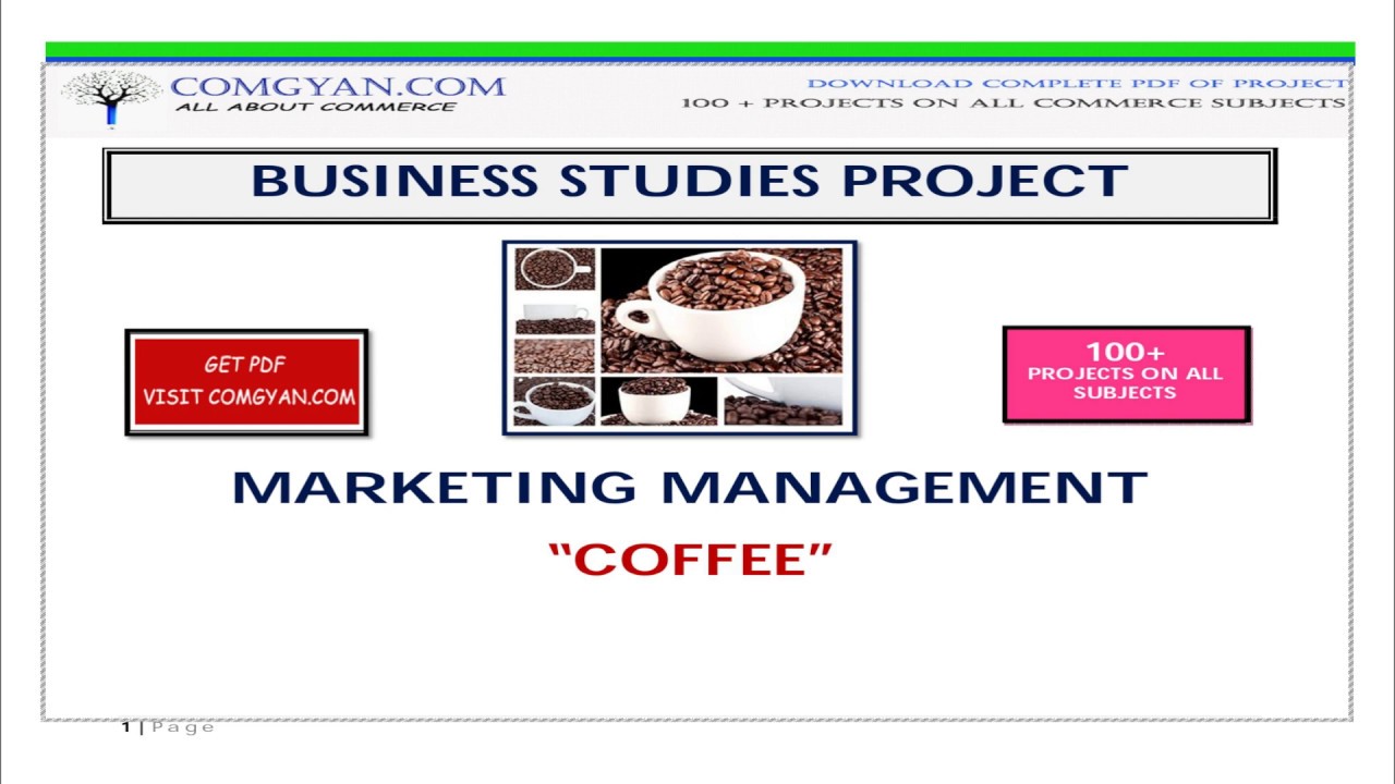 project on marketing management on coffee