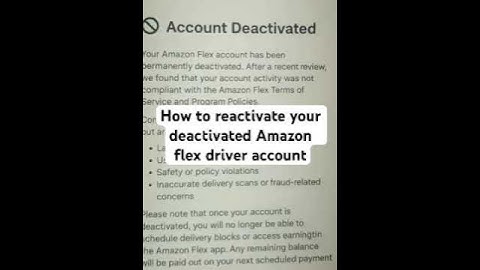 How to reactivate your Amazon flex driver account #amazonflex #amazonflexdriver #deactivate