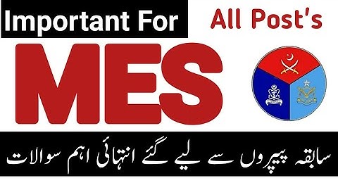 MES Past Papers Part-2 | Military Engineering Service | MES Test Preparation | MES Test Slybus