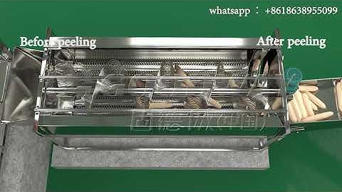 3D cassava peeling machine 3D display cassava peeler working video