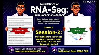 S-2 (Batch-2): Course & 2nd batch orientation, genome, WGS/WES/targeted NGS, RNA-Seq, raw data QC