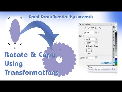Coreldraw tutorial - Rotate & copy using transformations.