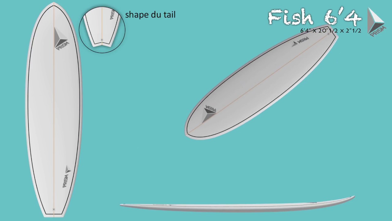 Fish 6'4 Surfboard (Swallow Tail) - Prism Surfboards