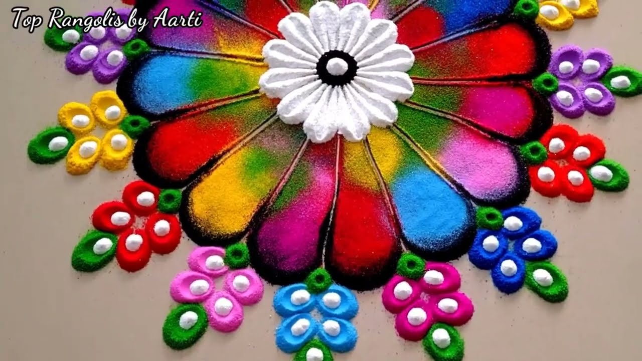 Simple, Beautiful Rangolis For Festival | rangoli kolam | Relaxing ...