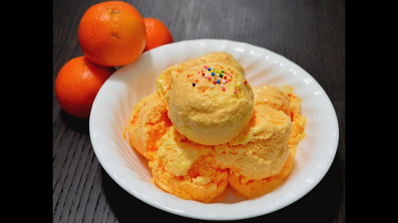 Home made Orange Ice cream recipe/Orange kulfi recipe/Indian dessert by