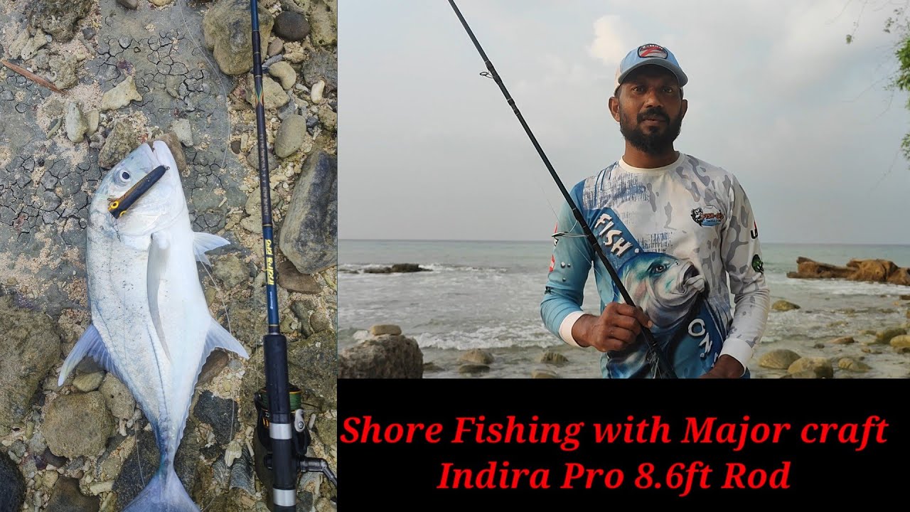 shore-fishing-with-major-craft-indra-pro-8-6-ft-fishing-rod-one-of