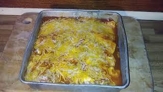 Homemade Refried Beans And Enchiladas