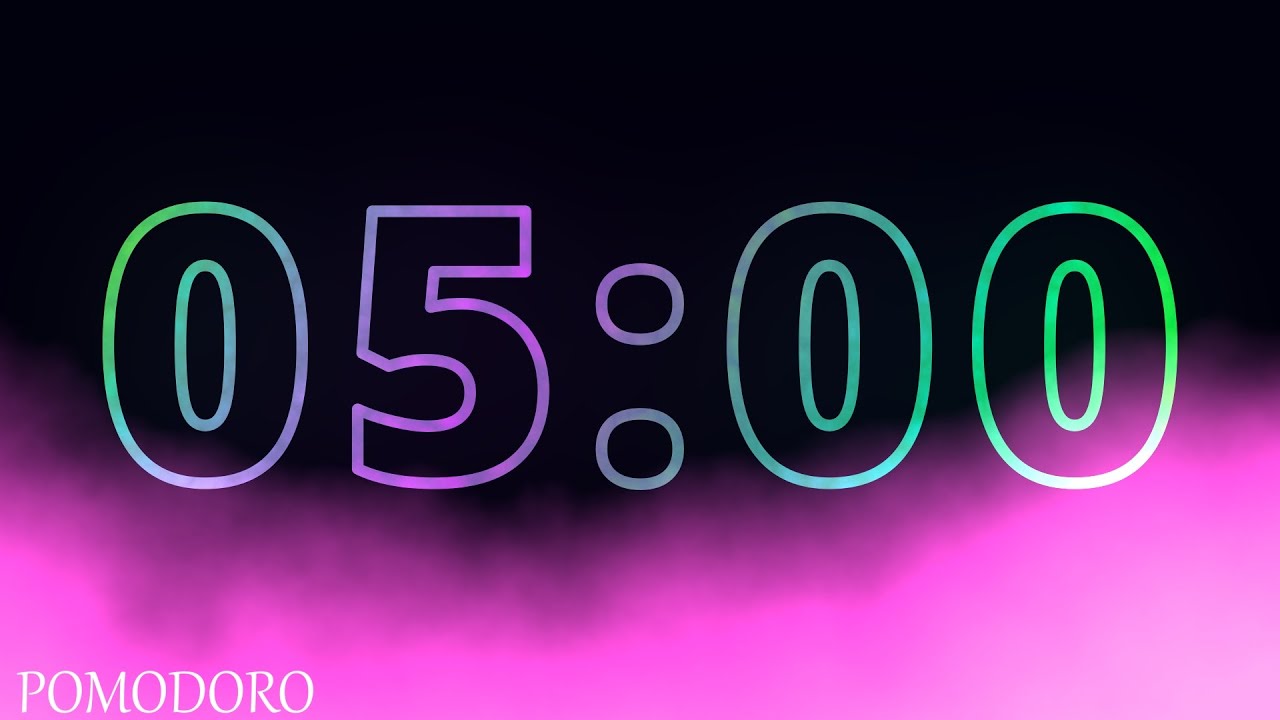 5 Minute Timer - Study - Work - Deep Focus - Countdown Timer - No Music ...