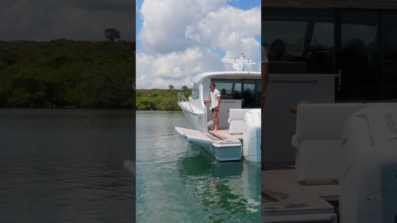 The 505 Shadow’s drop-down balcony isn’t just a feature — it’s a front-row seat to the water.