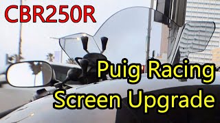 CBR250R(2013) Fairing Removal | Headlight Removal | AND A Puig Racing Screen SKU: M5643H Upgrade