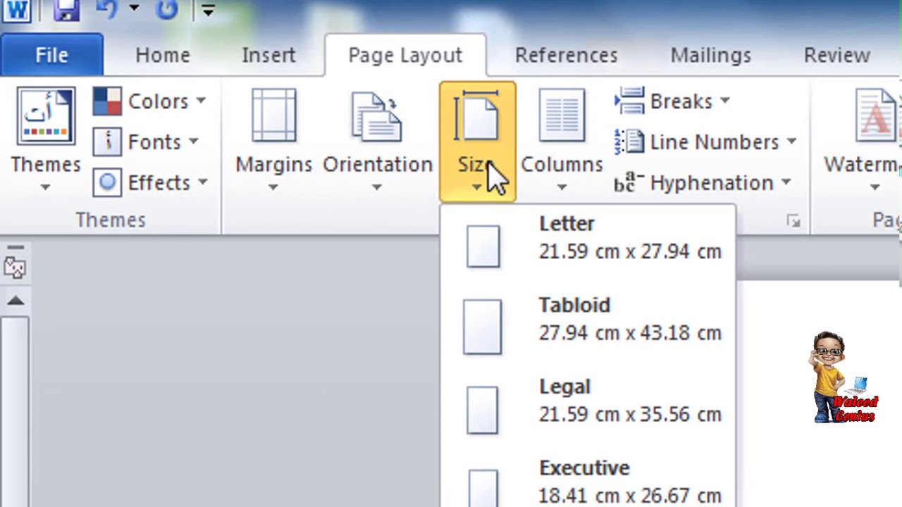 how to change page layout in word