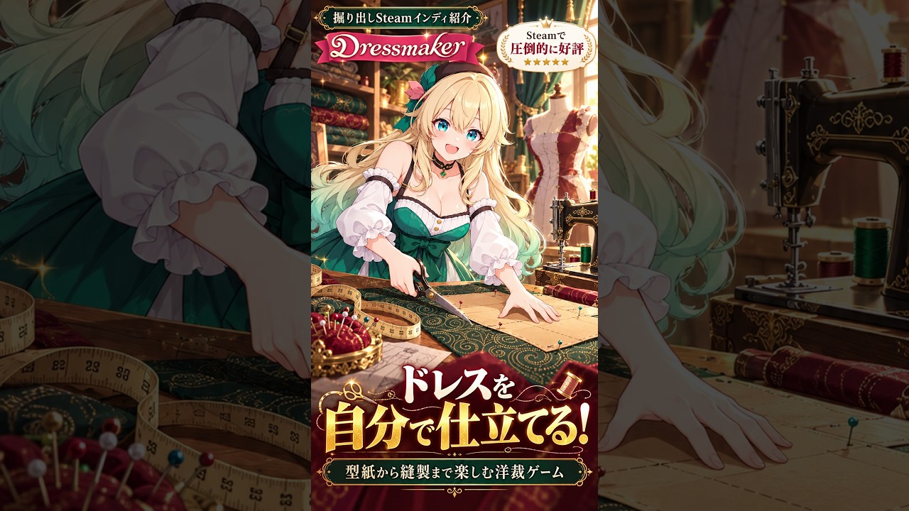 Dressmaker｜型紙から縫製まで楽しむ洋裁ゲーム【掘り出しSteamインディ紹介】 by げーむにゅーす東京