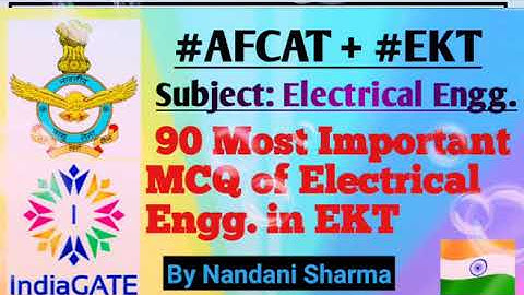 #AFCAT & #EKT || #Electrical_Engineering || 90 Most Important MCQs of Electrical Engineering in EKT