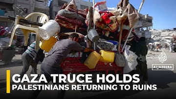 Palestinians return to Gaza City ruins as Israel-Hamas truce takes hold I Al Jazeera English