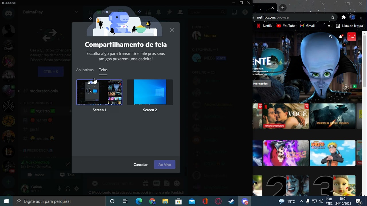 Como compartilhar tela no Discord em PC e celular