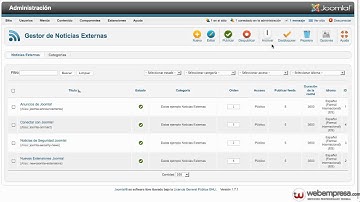 Ayuda Joomla 1.7 - Gestor de Noticias Externas
