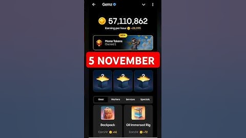 Gemz Daily Combo Today 5 November Daily Combo Today #gemz #combo #airdrop