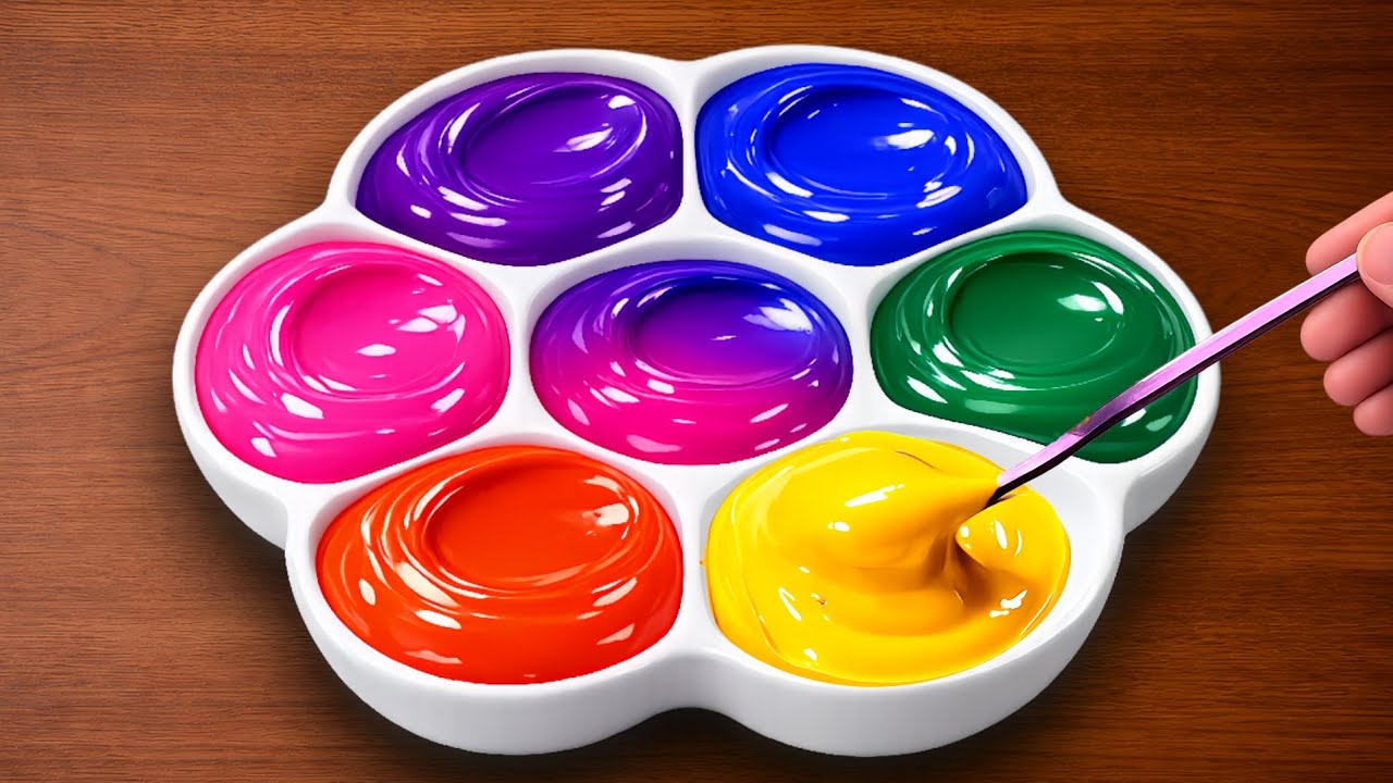 Only 3 Primary Colors = Unlimited Rainbow Colors! So Satisfying! Art Tenka