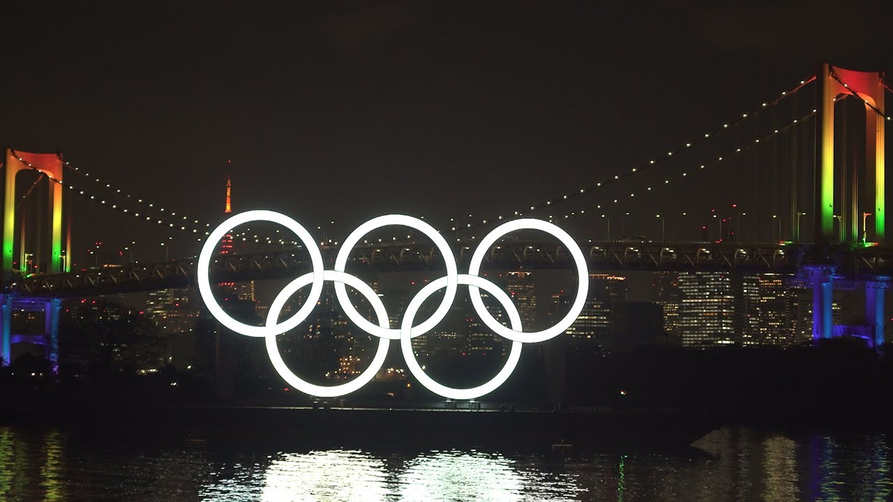 Fireworks Illumination Five Ring Monument Mark Half A Year Until Start Of Tokyo Olympic Youtube