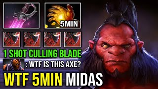 Wtf 5Min Midas Triple Ring Start Item 1 Shot Khanda Culling Blade Unlimited Spinning Axe Dota 2