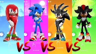 Knuckles vs Sonic vs Silver Sonic vs Shadow | Tiles Hop Edm Rush