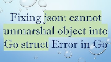 Fixing json: cannot unmarshal object into Go struct Error in Go