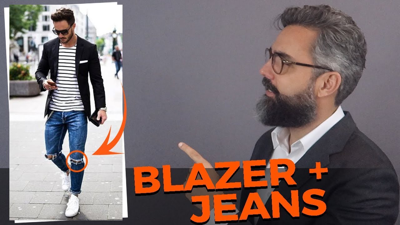 homem de blazer e calça jeans