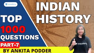 Most Important 1000 Indian History Question | WBPSC Exam | Ankita Podder | Part - 7