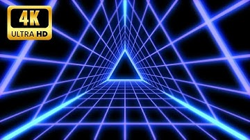 Retro Futuristic 80s Vaporwave Triangle Grid Synthwave Tunnel  | No Copyright  #freedownload