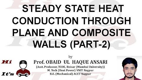 Heat Conduction Through Plane & Composite Walls (PART-2)| Lecture 09| Heat Transfer Lecture Series I