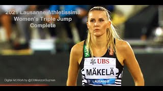 Complete Women's Triple Jump. Lausanne Athletissima. Diamond League. Stade Olympique August 26, 2021