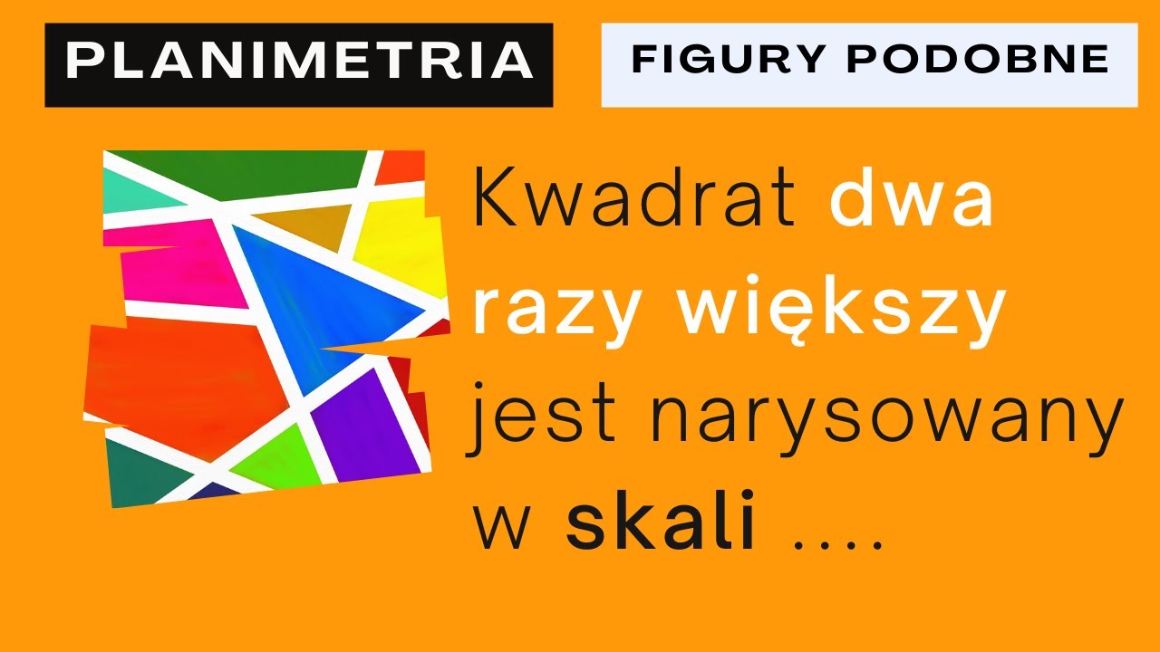 Kwadrat dwa razy większy jest narysowany w skali. Skala. Skala