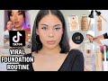 I Tried A VIRAL TikTok Foundation Routine + Wear Test (try this!) 😍