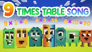 9 Times Table Song | Minecraft Numberblocks Math Songs | Fun Counting Songs for Kids