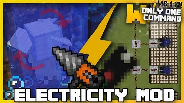 Minecraft - ELECTRICITY MOD With Only 2 Commands (Hydroelectric, solar, thermal, power tools)