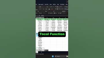 Excel TOCOL Function – Convert Table into Single Column Instantly! #excel #shorts