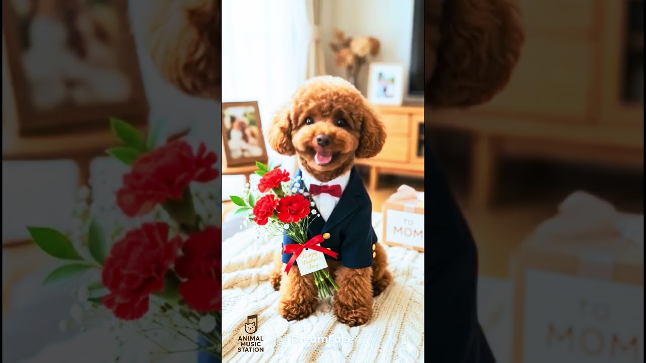 【AI歌う猫】🎵ママ大好き #トイプードル #犬のいる暮らし #母の日#MothersDay #癒やし動画 #いぬのきもち #犬#Shorts