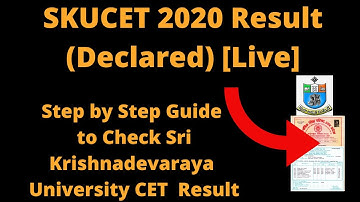 SKUCET 2020 Result (Declared) - How to Check Sri Krishnadevaraya University CET  Result/ Rank Card