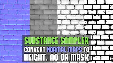 Substance Sampler: How to Convert/Create Normal Map to Height Map to AO & Create a Texture Mask