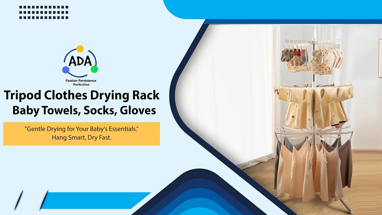 ADA Premium Foldable Tripod Clothes Drying Rack – Space-Saving Laundry Essential for Every Home!