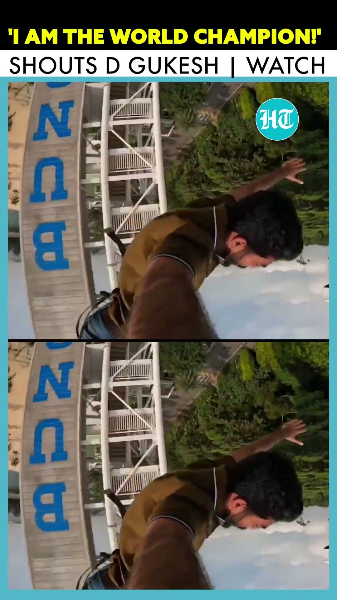 #YoungestWorldChessChampion D #Gukesh Celebrates His Historic Win With A Daring #BungeeJump |#shorts